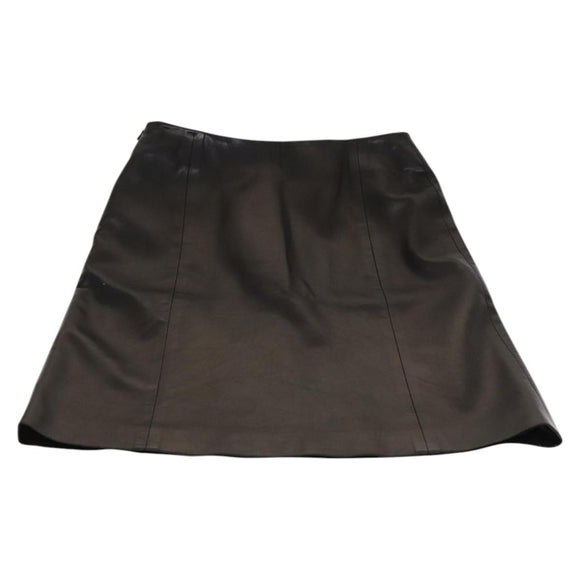 Christian Dior Skirt Lamb Skin Black Auth am8156