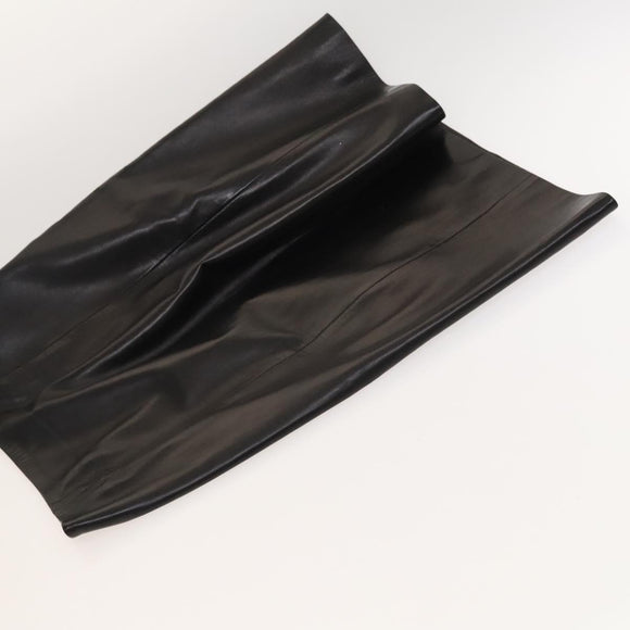 Christian Dior Skirt Lamb Skin Black Auth am8156