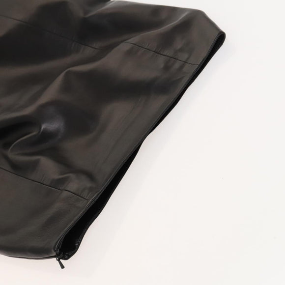 Christian Dior Skirt Lamb Skin Black Auth am8156