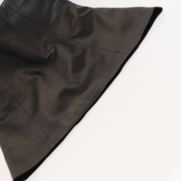 Christian Dior Skirt Lamb Skin Black Auth am8156