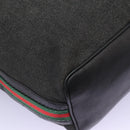 GUCCI Web Sherry Line Shoulder Bag Denim Black Red Green 73884 Auth am8160-9