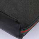 GUCCI Web Sherry Line Shoulder Bag Denim Black Red Green 73884 Auth am8160-16