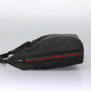 GUCCI Web Sherry Line Shoulder Bag Denim Black Red Green 73884 Auth am8160-3