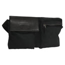 GUCCI GG Canvas Waist bag Black Silver 28566 Auth am8162-1