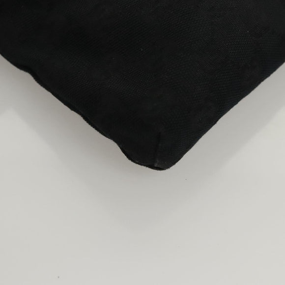 GUCCI GG Canvas Waist bag Black Silver 28566 Auth am8162