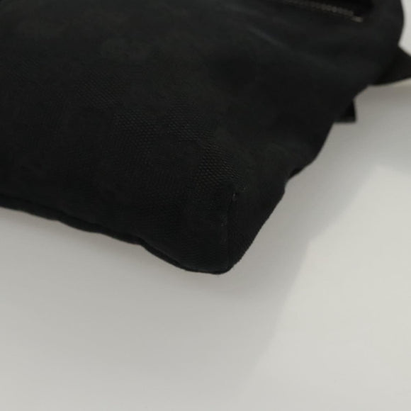 GUCCI GG Canvas Waist bag Black Silver 28566 Auth am8162