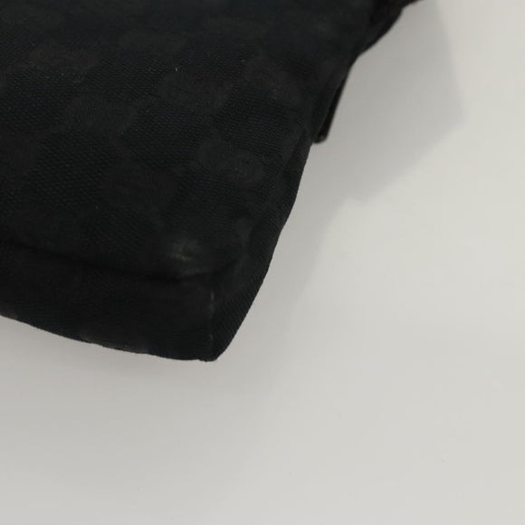 GUCCI GG Canvas Waist bag Black Silver 28566 Auth am8162