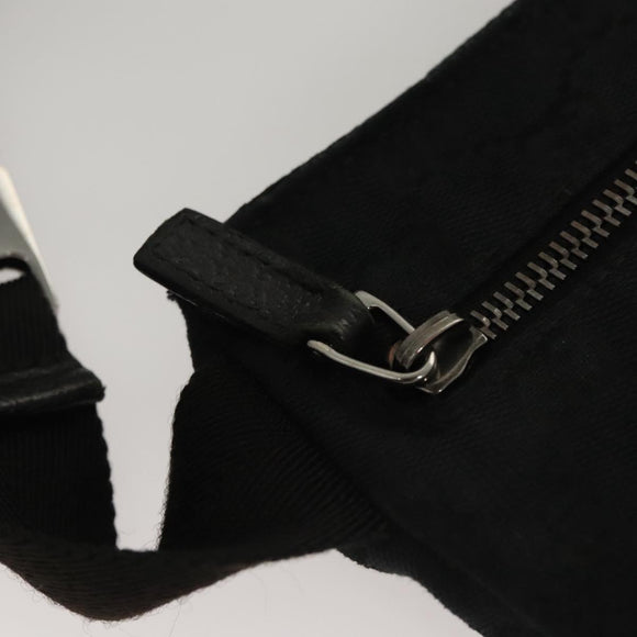 GUCCI GG Canvas Waist bag Black Silver 28566 Auth am8162