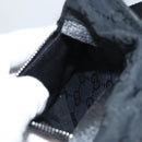 GUCCI GG Canvas Waist bag Black Silver 28566 Auth am8162-20