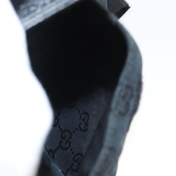 GUCCI GG Canvas Waist bag Black Silver 28566 Auth am8162