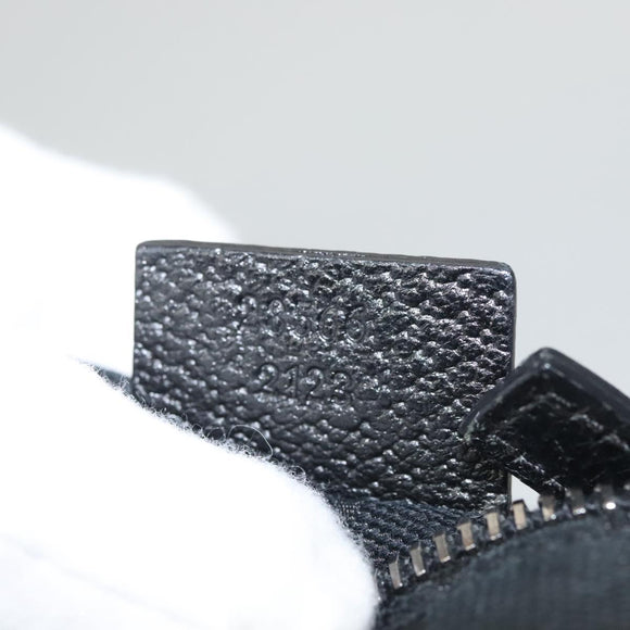 GUCCI GG Canvas Waist bag Black Silver 28566 Auth am8162