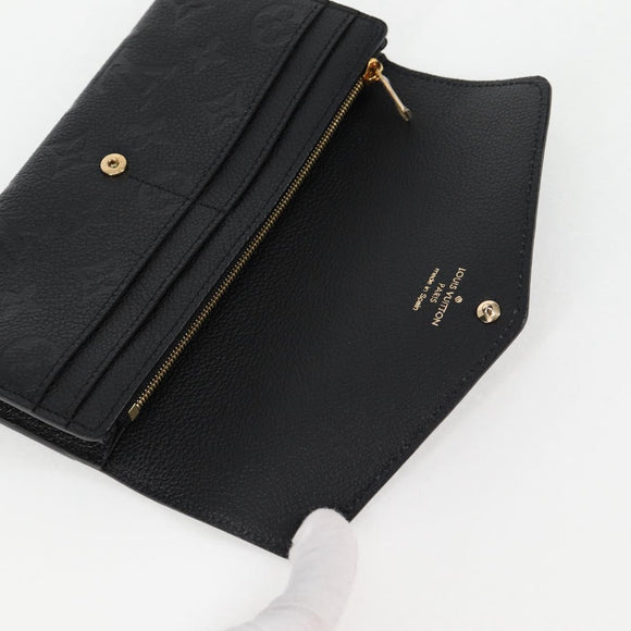 LOUIS VUITTON Empreinte Portefeiulle Sarah Wallet Black M82257 LV Auth am8167SM