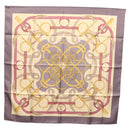 HERMES Carre 90 Scarf ""Eperon d'or"" Silk Beige Auth am8169-1