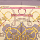 HERMES Carre 90 Scarf ""Eperon d'or"" Silk Beige Auth am8169-3