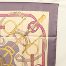 HERMES Carre 90 Scarf ""Eperon d'or"" Silk Beige Auth am8169-4