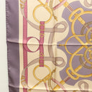 HERMES Carre 90 Scarf ""Eperon d'or"" Silk Beige Auth am8169-5