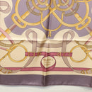HERMES Carre 90 Scarf ""Eperon d'or"" Silk Beige Auth am8169-9