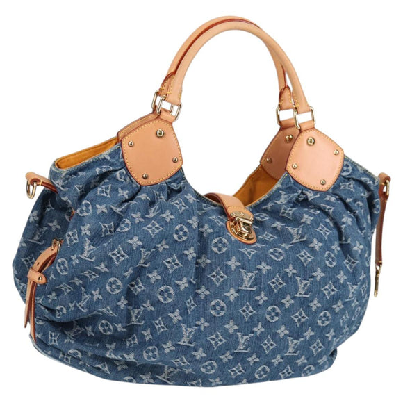 LOUIS VUITTON Monogram Denim XL Umhängetasche Blau M95515 LV Auth am8184SM