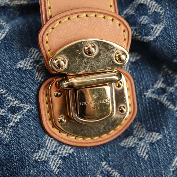 LOUIS VUITTON Monogram Denim XL Shoulder Bag Blue M95515 LV Auth am8184SM