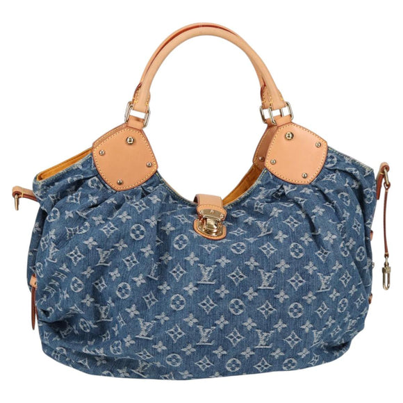 LOUIS VUITTON Monogram Denim XL Umhängetasche Blau M95515 LV Auth am8184SM