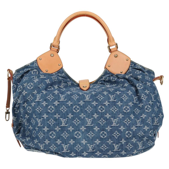 LOUIS VUITTON Monogram Denim XL Umhängetasche Blau M95515 LV Auth am8184SM