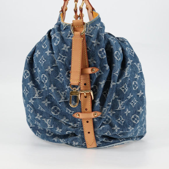 LOUIS VUITTON Monogram Denim XL Umhängetasche Blau M95515 LV Auth am8184SM