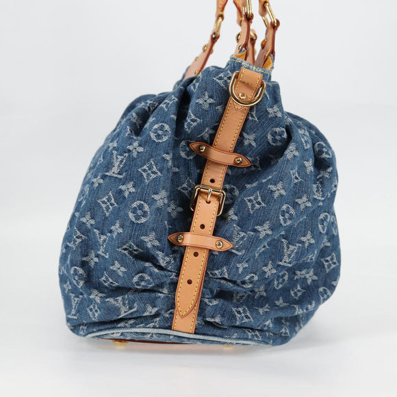 LOUIS VUITTON Monogram Denim XL Umhängetasche Blau M95515 LV Auth am8184SM