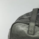 BURBERRY Tote Bag Canvas Black Silver Auth am8188-10