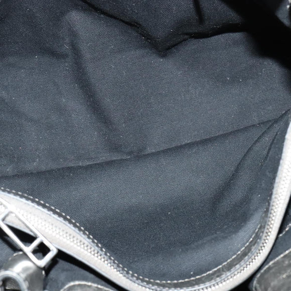 BURBERRY Tote Bag Canvas Black Silver Auth am8188