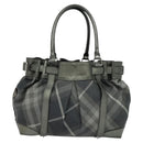 BURBERRY Tote Bag Canvas Black Silver Auth am8188-3