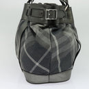 BURBERRY Tote Bag Canvas Black Silver Auth am8188-3