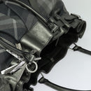 BURBERRY Tote Bag Canvas Black Silver Auth am8188-6