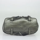 BURBERRY Tote Bag Canvas Black Silver Auth am8188-5