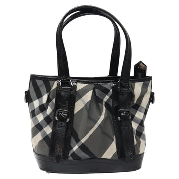 BURBERRY Nova Check Tote Bag Nylon Black Auth am8192 - 0