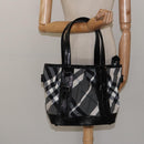 BURBERRY Nova Check Tote Bag Nylon Black Auth am8192-21