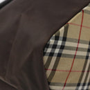 Burberrys Blue Label Hand Bag Nylon Brown Silver Auth am8193-14