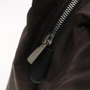Burberrys Blue Label Hand Bag Nylon Brown Silver Auth am8193-11