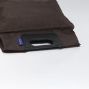 Burberrys Blue Label Hand Bag Nylon Brown Silver Auth am8193-7