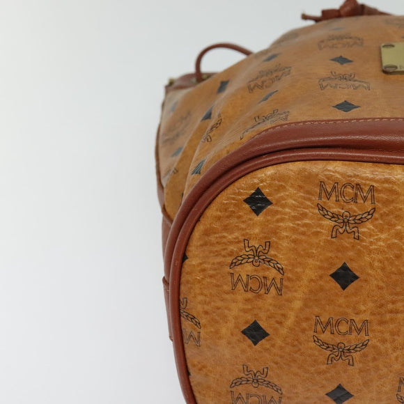 MCM Logogram Vicetos Shoulder Bag PVC Leather Brown Gold Auth am8195