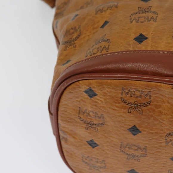 MCM Logogram Vicetos Shoulder Bag PVC Leather Brown Gold Auth am8195