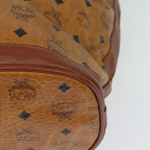 MCM Logogram Vicetos Shoulder Bag PVC Leather Brown Gold Auth am8195