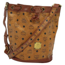 MCM Logogram Vicetos Shoulder Bag PVC Leather Brown Gold Auth am8195-1