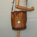 MCM Logogram Vicetos Shoulder Bag PVC Leather Brown Gold Auth am8195-20
