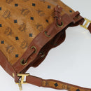 MCM Logogram Vicetos Shoulder Bag PVC Leather Brown Gold Auth am8195-6