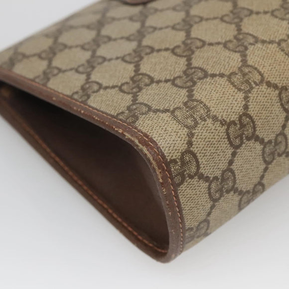 GUCCI GG Supreme Web Sherry Line Tasche PVC Beige Gold 156 01 030 Auth am8209