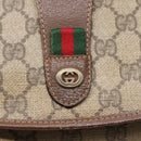 GUCCI GG Supreme Web Sherry Line Bag PVC Beige Gold 156 01 030 Auth am8209-8