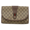 GUCCI GG Supreme Web Sherry Line Bag PVC Beige Gold 156 01 030 Auth am8209-13