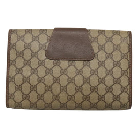 GUCCI GG Supreme Web Sherry Line Bag PVC Beige Gold 156 01 030 Auth am8209 - 0