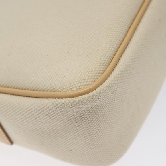 BURBERRY Shoulder Bag Canvas White Auth am8211