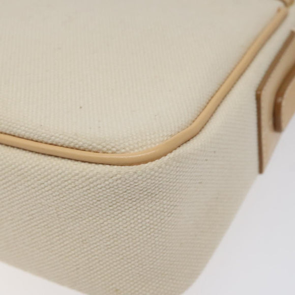 BURBERRY Shoulder Bag Canvas White Auth am8211